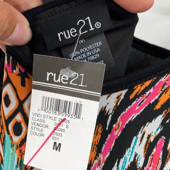 Rue 21 Multi-Color Tribal Lightweight Spaghetti Strap Hi Low Slip Dress READ - Picture 2 of 9